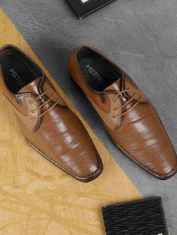 Metro - Men Tan Formal Derbies Shoes