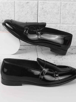 Metro - Men Black Party Monk Straps