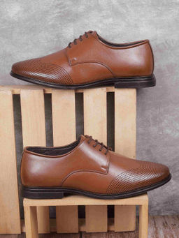 Metro - Men Tan Formal Brogues