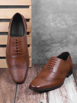 Metro - Men Tan Formal Brogues
