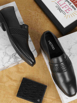 Metro - Men Black Formal Loafers