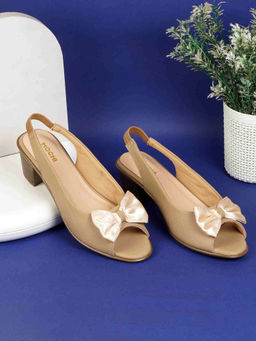 Mochi - Women Beige Formal Heels