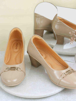 Mochi - Women Beige Formal Pumps