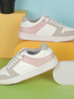 Metro - Women Casual Grey & Pink Sneakers
