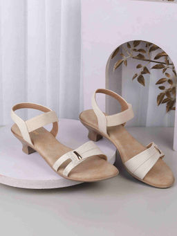 Mochi - Women Beige Casual Heels