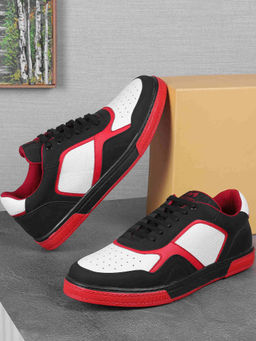Metro - Men Casual Black & Red Sneakers