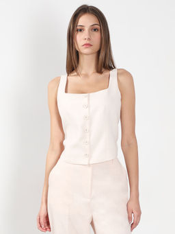 VERO MODA - Women Cream Solid Top