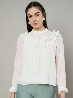 AMAGYAA - Women White Solid Top