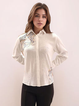 Zink London - Women White Embroidered Shirt