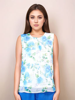 Zink London - Women Blue Floral Top