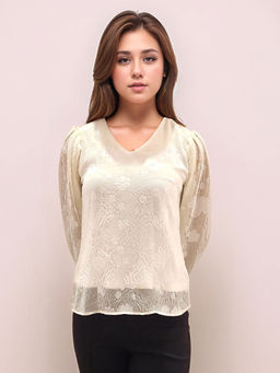 Zink London - Women Beige Floral Top