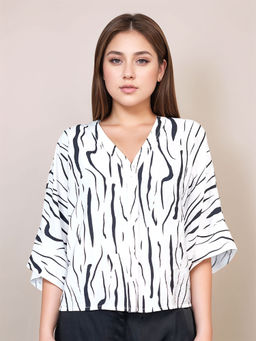 Zink London - Women White Abstract Top