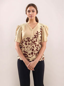 Zink London - Women Beige Floral Top