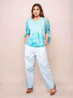 Zink London - Women Blue Printed Top