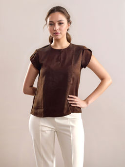 Zink London - Women Brown Solid Top