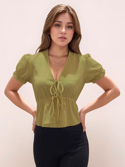 Zink London - Women Yellow Textured Top