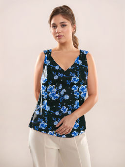 Zink London - Women Black Floral Top