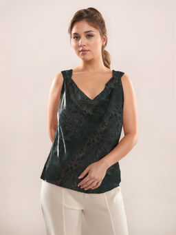 Zink London - Women Green Self Design Top