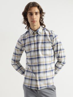 United Colors of Benetton - Regular Fit Button Down Checkered Oxford Overlay Shirt