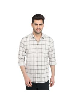 Parx - Slim Fit Medium Fawn Pure Cotton Semi Cut Away Collar Shirt