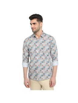 Parx - Slim Fit Light Multi-Color Pure Cotton Semi Cut Away Collar Shirt