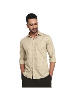 Parx - Slim Fit Green Pure Cotton Semi Cut Away Collar Shirt