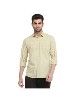 Parx - Slim Fit Medium Yellow Pure Cotton Semi Cut Away Collar Shirt