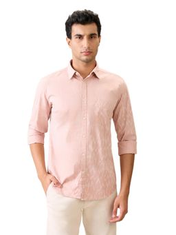 Parx - Slim Fit Medium Pink Pure Cotton Semi Cut Away Collar Shirt