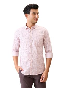 Parx - Slim Fit Light Pink Pure Cotton Semi Cut Away Collar Shirt