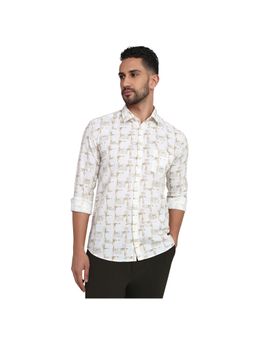 Parx - Slim Fit Medium White Pure Cotton Semi Cut Away Collar Shirt