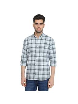 Parx - Slim Fit Light Blue Pure Cotton Semi Cut Away Collar Shirt