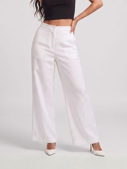 NISHORAMA - White Loose Fitting Trouser