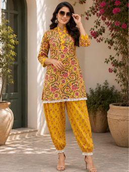 Lative Colours Of Fashion - Yellow Traditional Bloom Co-Ord Set