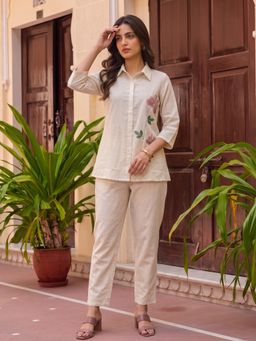 Rangita - Women Off White Embroidered Co-Ord Set