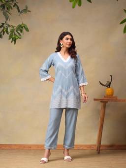 Bani Women - Womens Blue Printed Co-Ord Set
