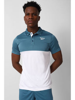 Reebok - Mens Prime Polo T-Shirt Blue & White