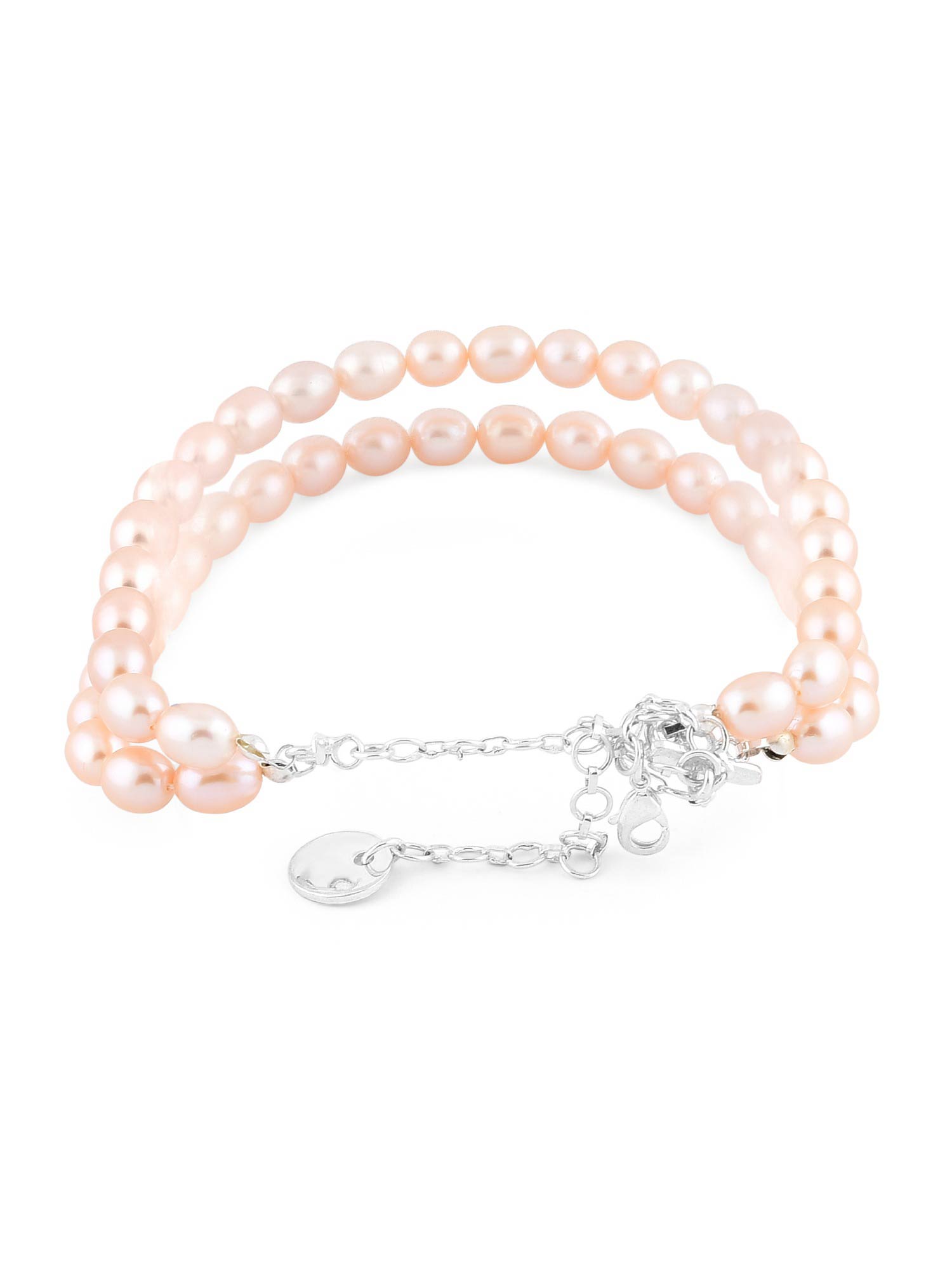 Buy Zaveri Pearls Peach Freshwater Rice Pearl AAA+ Quality 2
