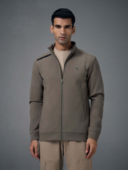 Technosport - Men Olive Solid Slim Fit Plus Jacket