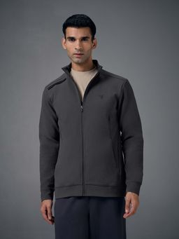 Technosport - Men Dark Grey Solid Slim Fit Plus Jacket