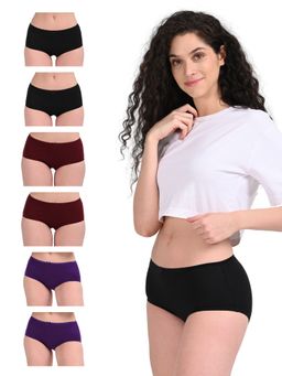 Adira - BrZee Hipster Panties Black Maroon Purple
