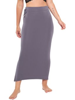 Secrets By ZeroKaata - Seamless Saree Shapewear Petticoat for Women with Side Drawstring Grey