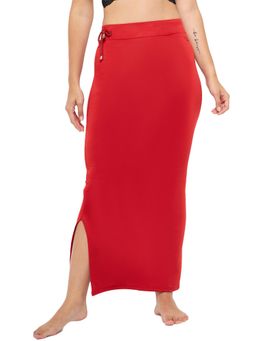 Secrets By ZeroKaata - Seamless Saree Shapewear Petticoat for Women with Side Drawstring Red