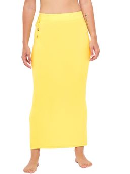 Secrets By ZeroKaata - Seamless Saree Shapewear Petticoat for Women with Side Drawstring Yellow