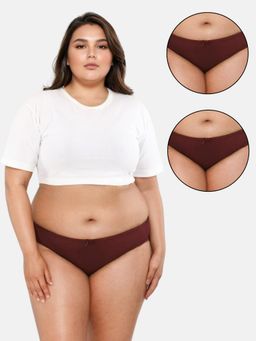 Adira - BrZee Plus Size Bikini Panty Maroon