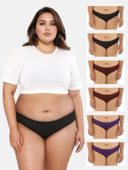 Adira - BrZee Bikini Panty Black Maroon Purple