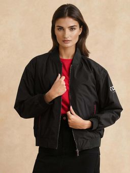 RAREISM - Women Black Relaxed Fit Printed Jacket