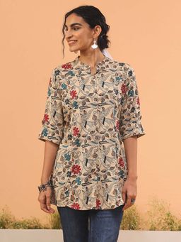 Aravalii - Multi Floral Beige Tunic
