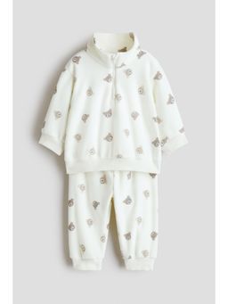 H&M - Boys White 2-Piece Fleece Set