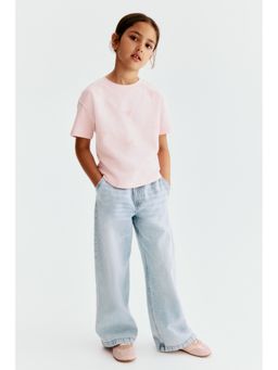 H&M - Girls Blue Wide Leg Paper Bag Jeans