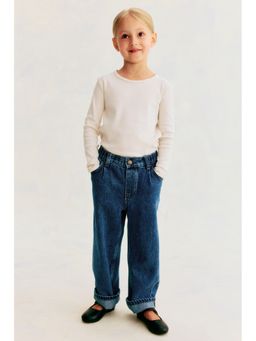 H&M - Girls Blue Wide Leg Jeans